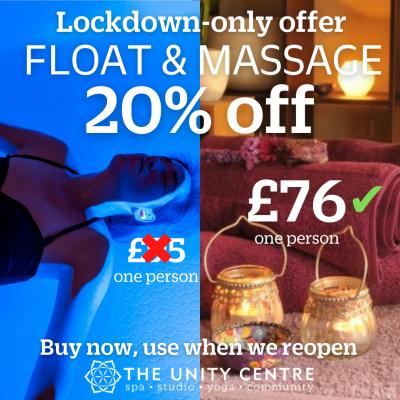 Float & massage lockdown offer price for one IG Mar21 Float & massage lockdown offer price for one IG Mar21