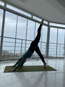 Sevanti in yoga pose